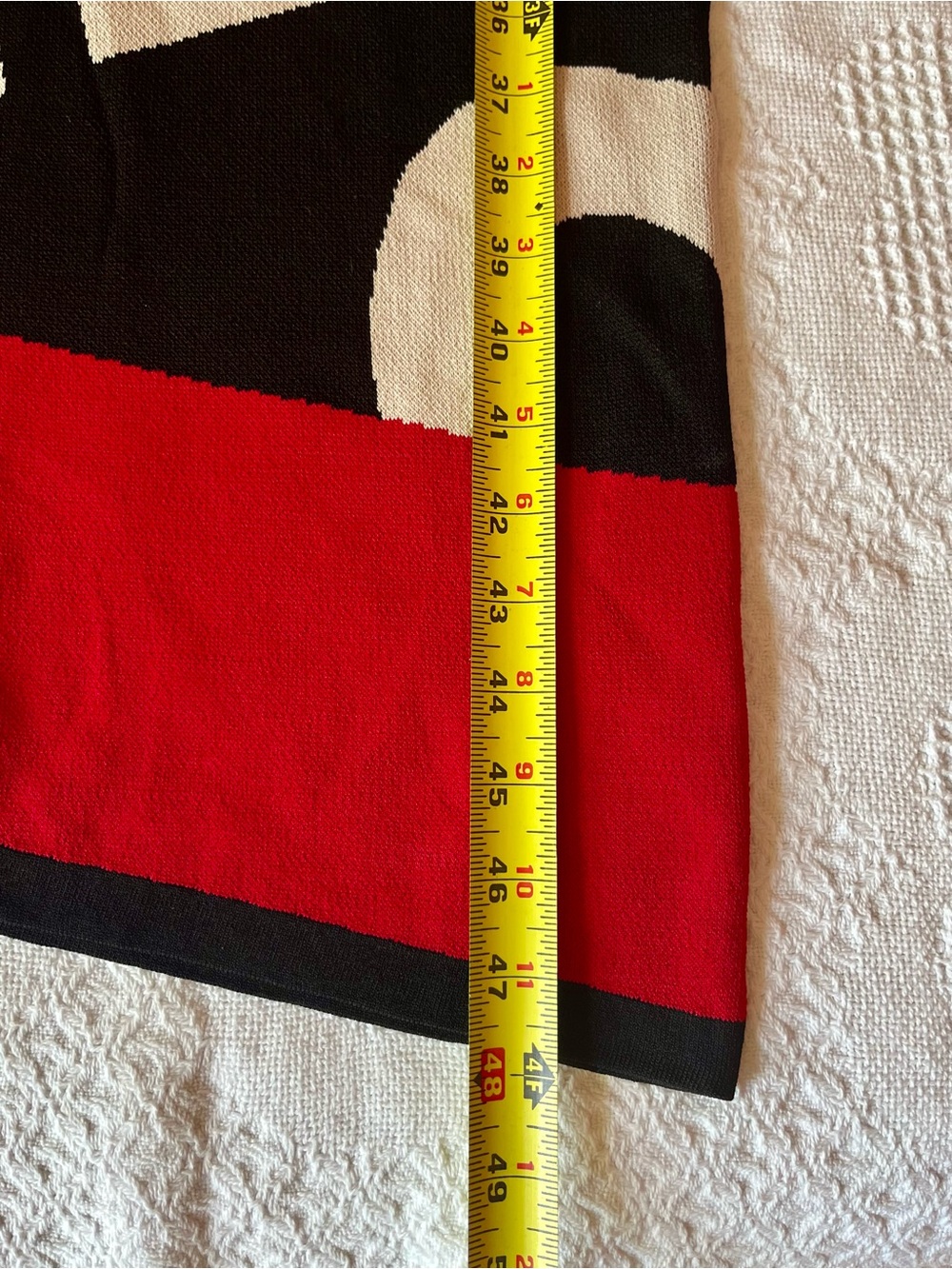 Desigual Black White Graphic Midi Dress with Asymmetrical Red Hem says BE YOU! - Picture 7 of 9